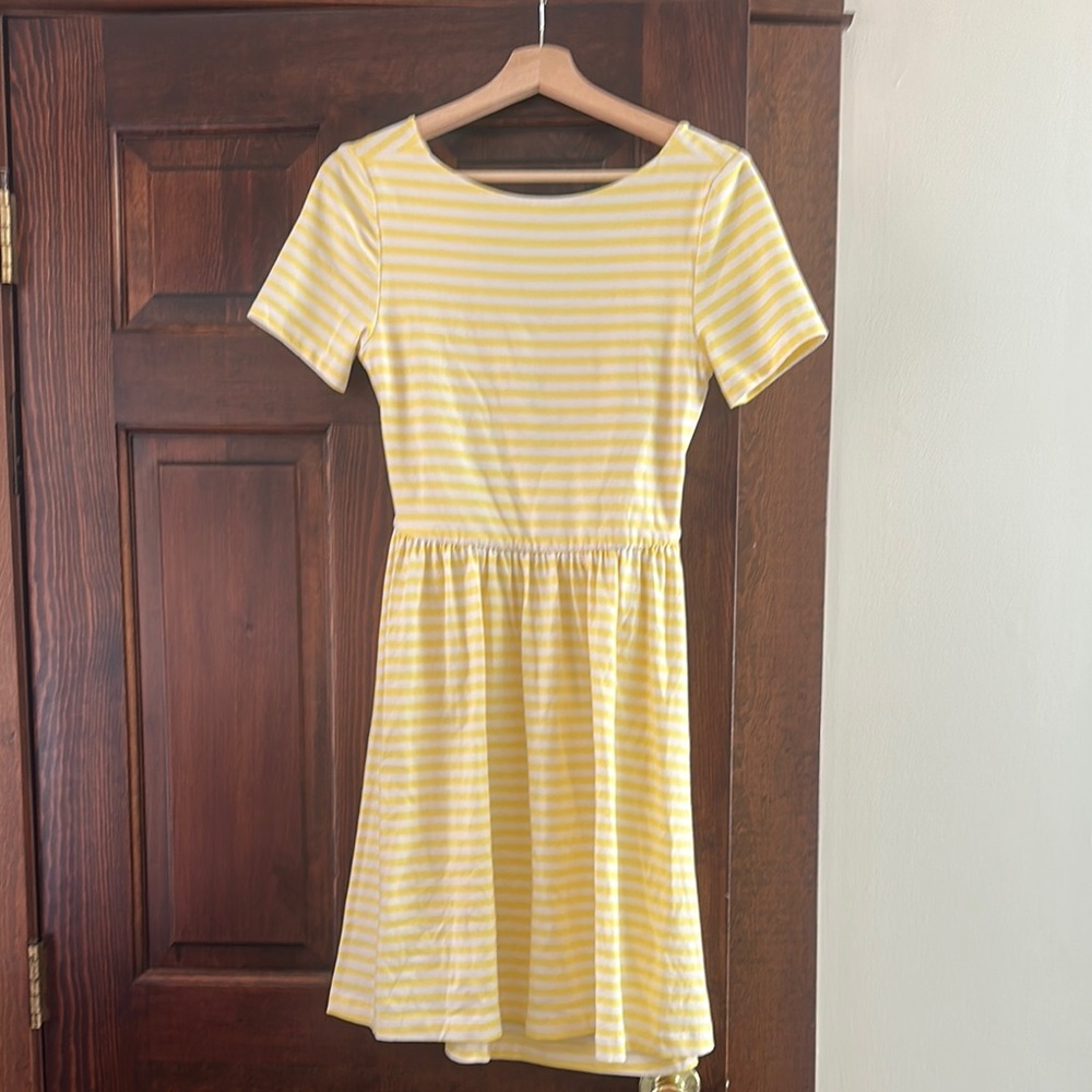 Kate Spade Yellow and White Striped Mini Dress